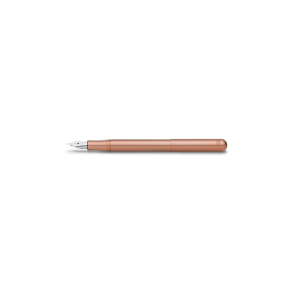 Copper fountain pen on white background