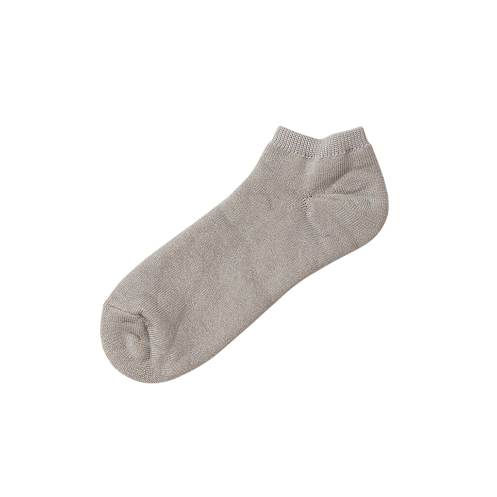 Linen Cotton Pile Anklet Light Gray Small  at Boston General Store