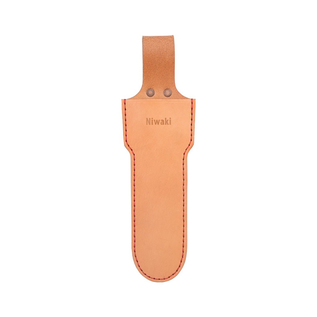 Niwaki leather tool holster on a white background