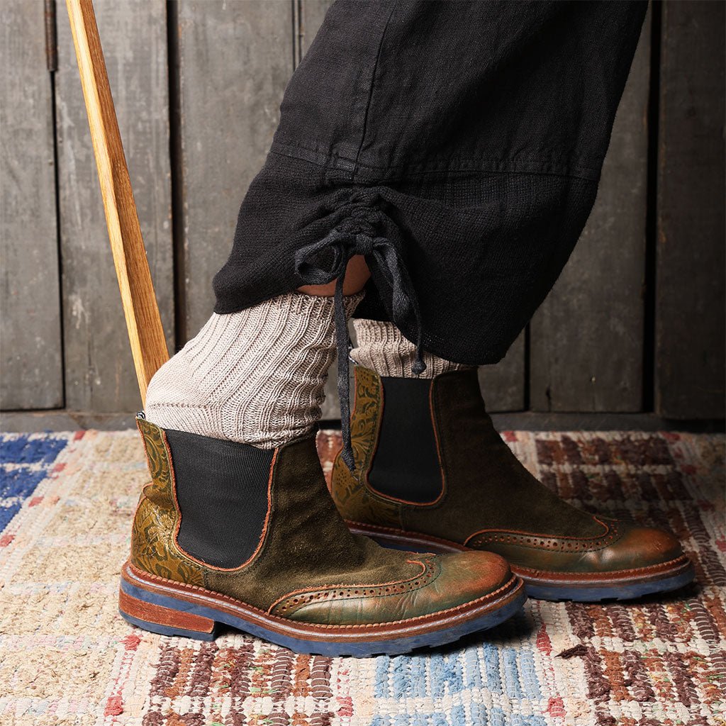 Long Shoe Horn with Leather Strap Boston General Store