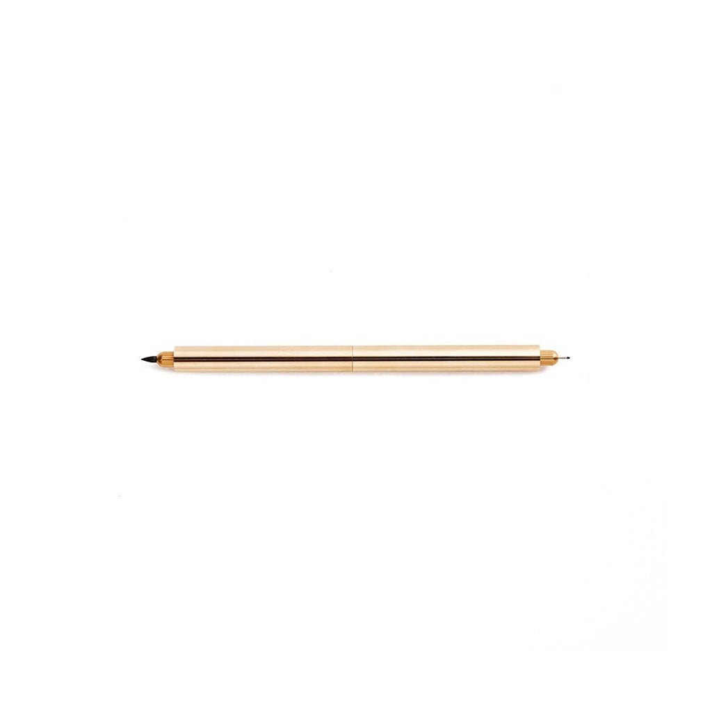 Gold pen on a white background
