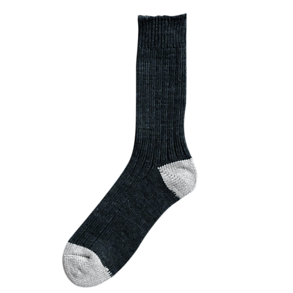 Cotton Ribbed Socks Charcoal Small  at Boston General Store
