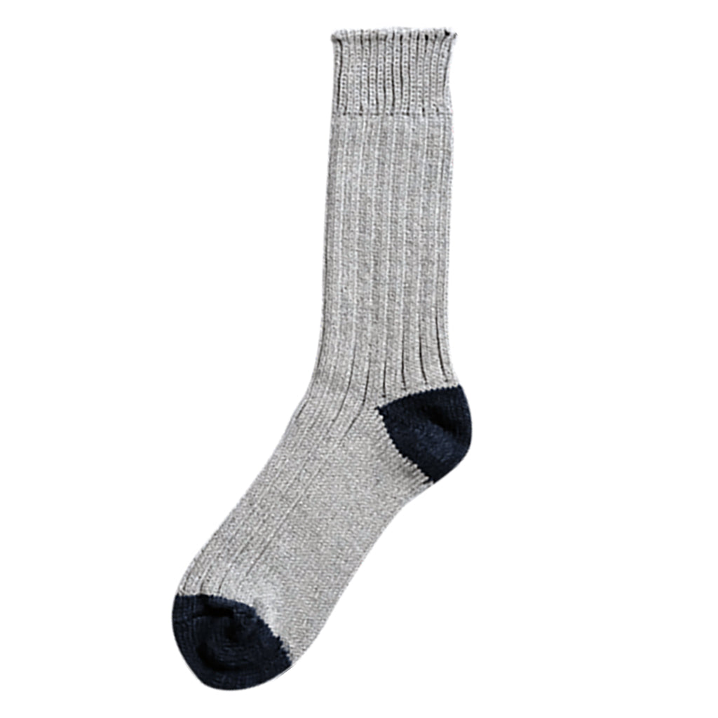 Cotton Ribbed Socks Grey Small  at Boston General Store