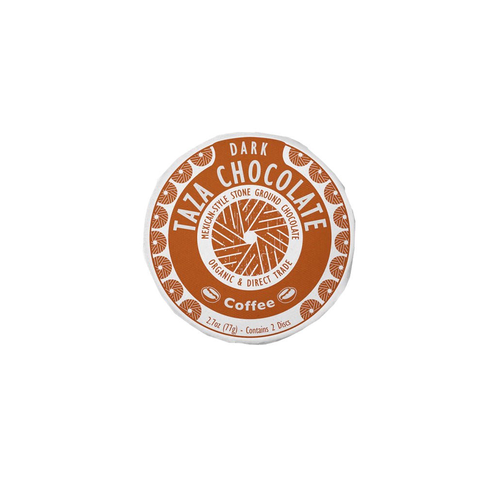 Taza Chocolate coffee chocolate disc in packaging on a white background