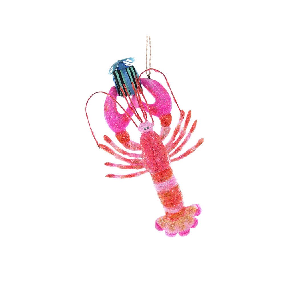 Pink Lobster Glass Ornament Boston General Store