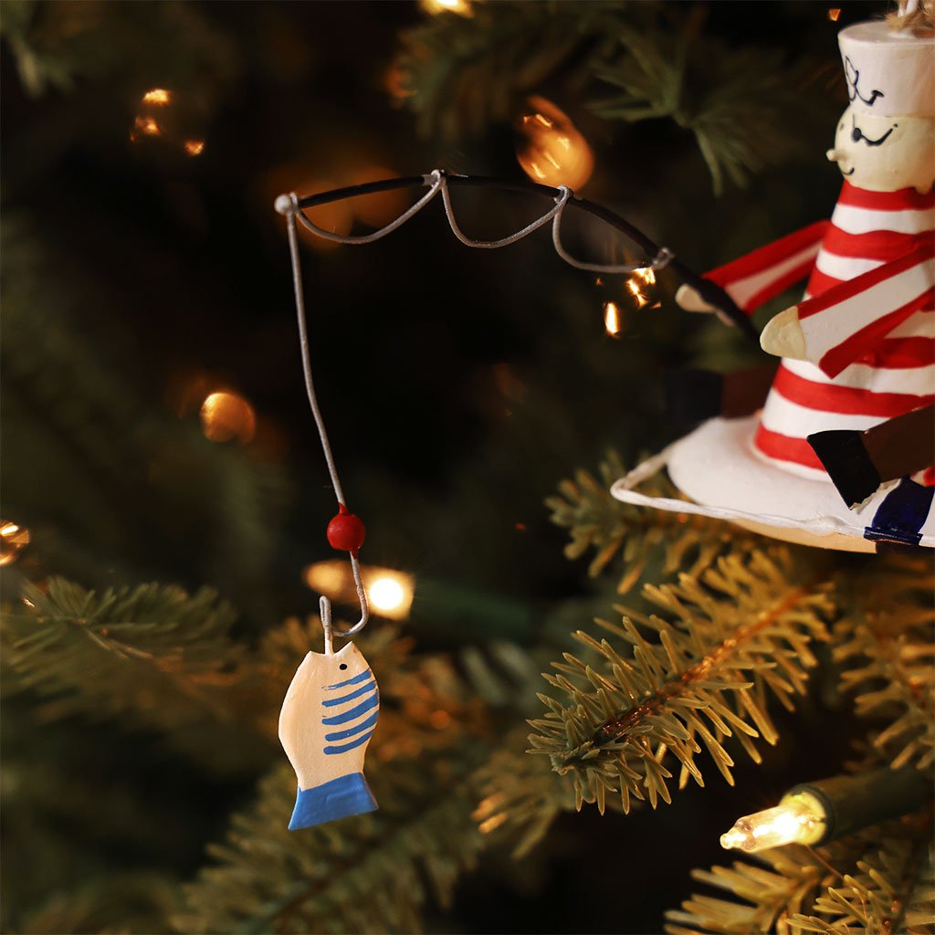 Sailor Fishing from Lifebuoy Ornament Boston General Store