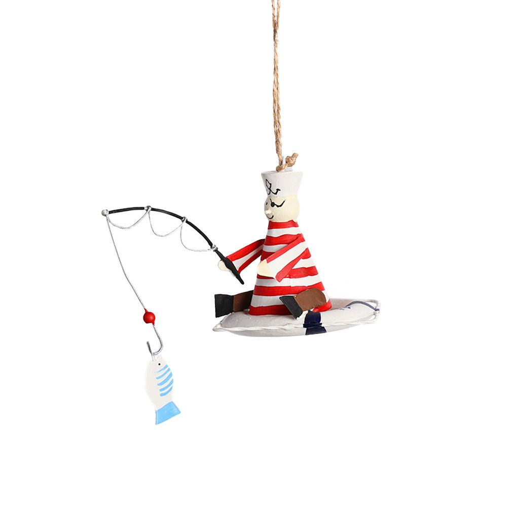Sailor Fishing from Lifebuoy Ornament Boston General Store