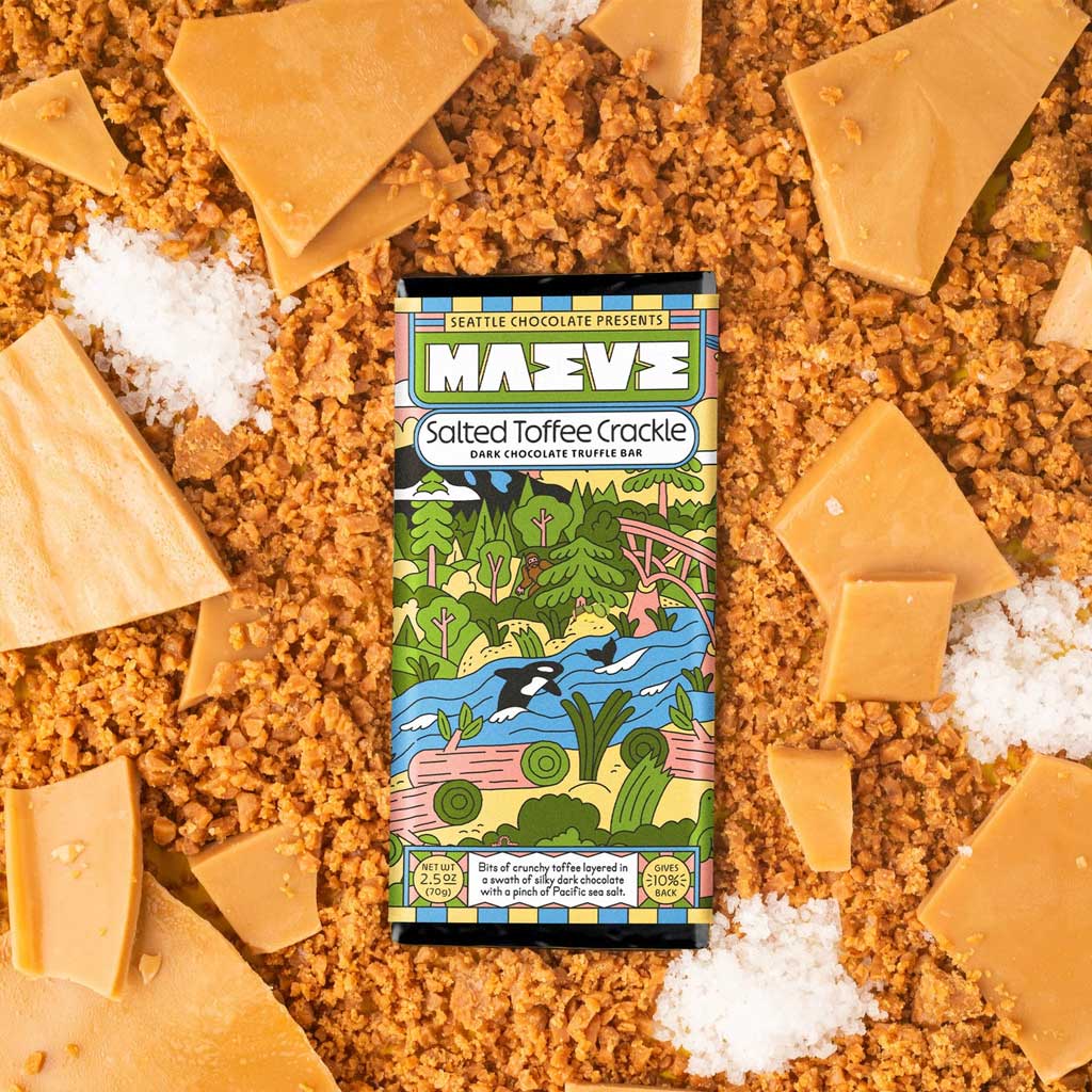 Salted Toffee Crackle Truffle Chocolate Bar Boston General Store