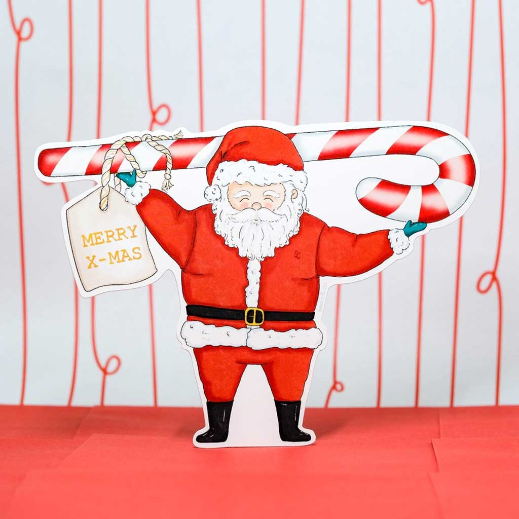 Santa Candy Cane Fridge Card Boston General Store