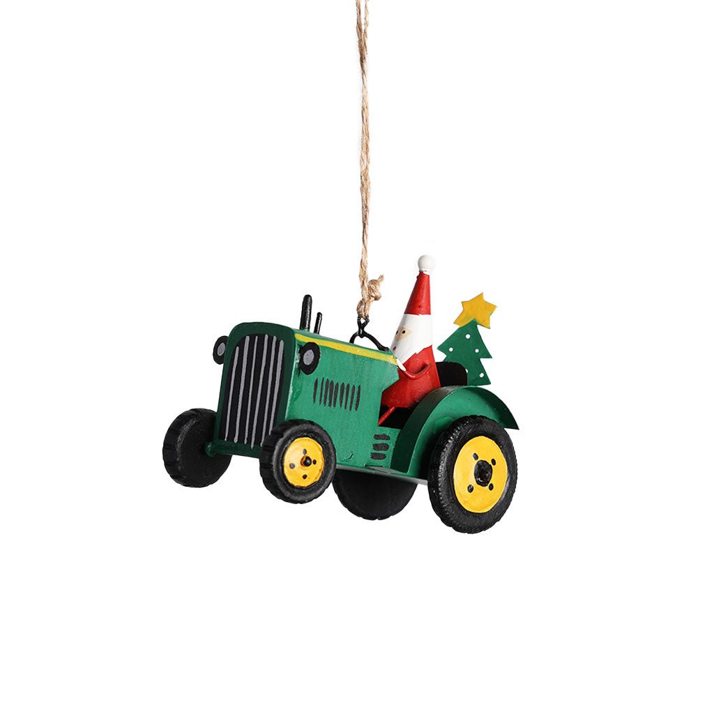 Santa on Tractor Ornament Boston General Store