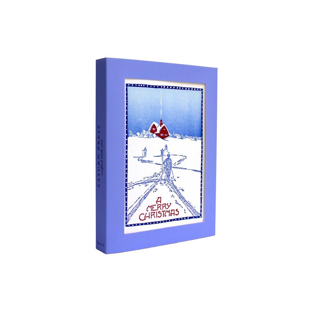 Pack of holiday cards in purple box.