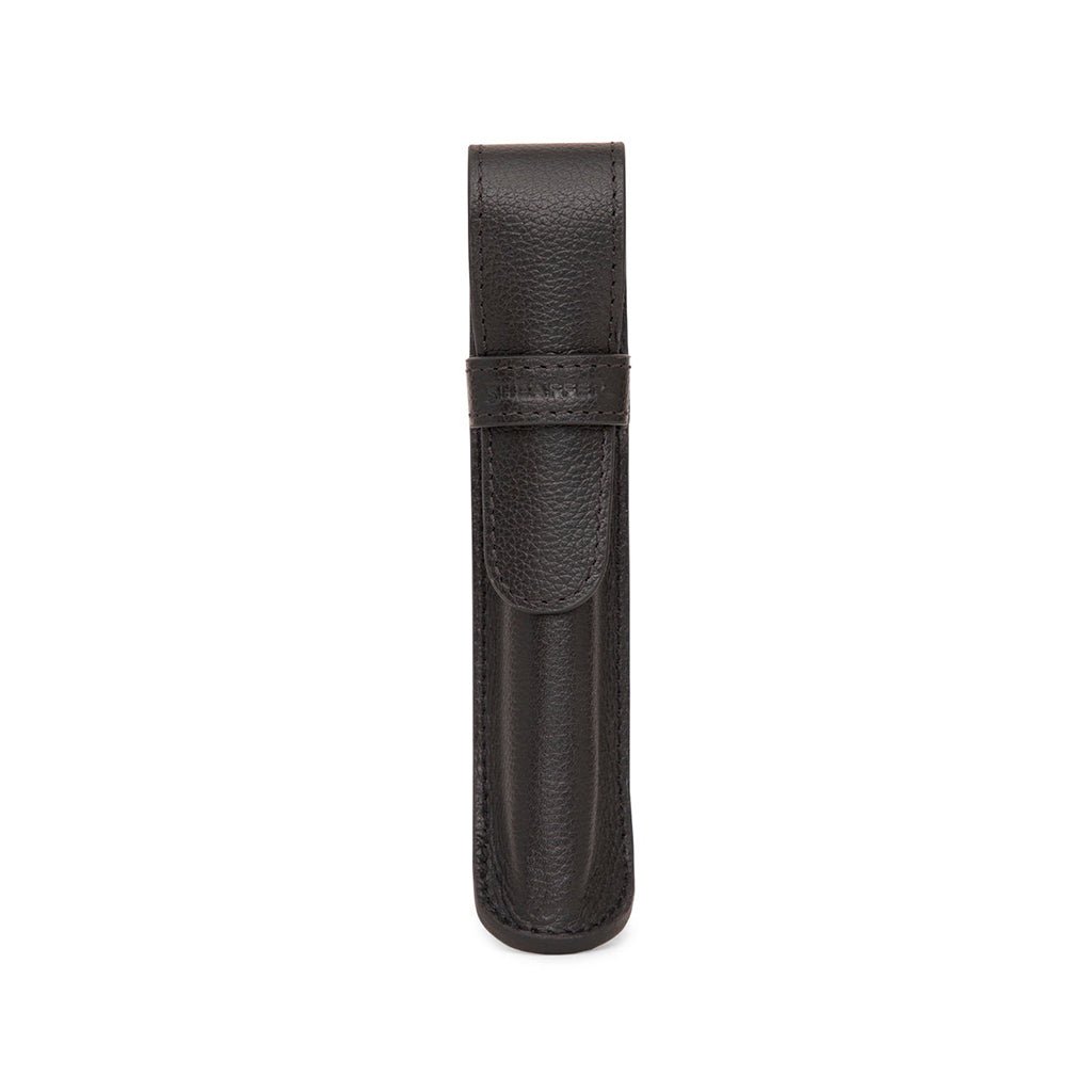 Black leather pen sheath on a white background
