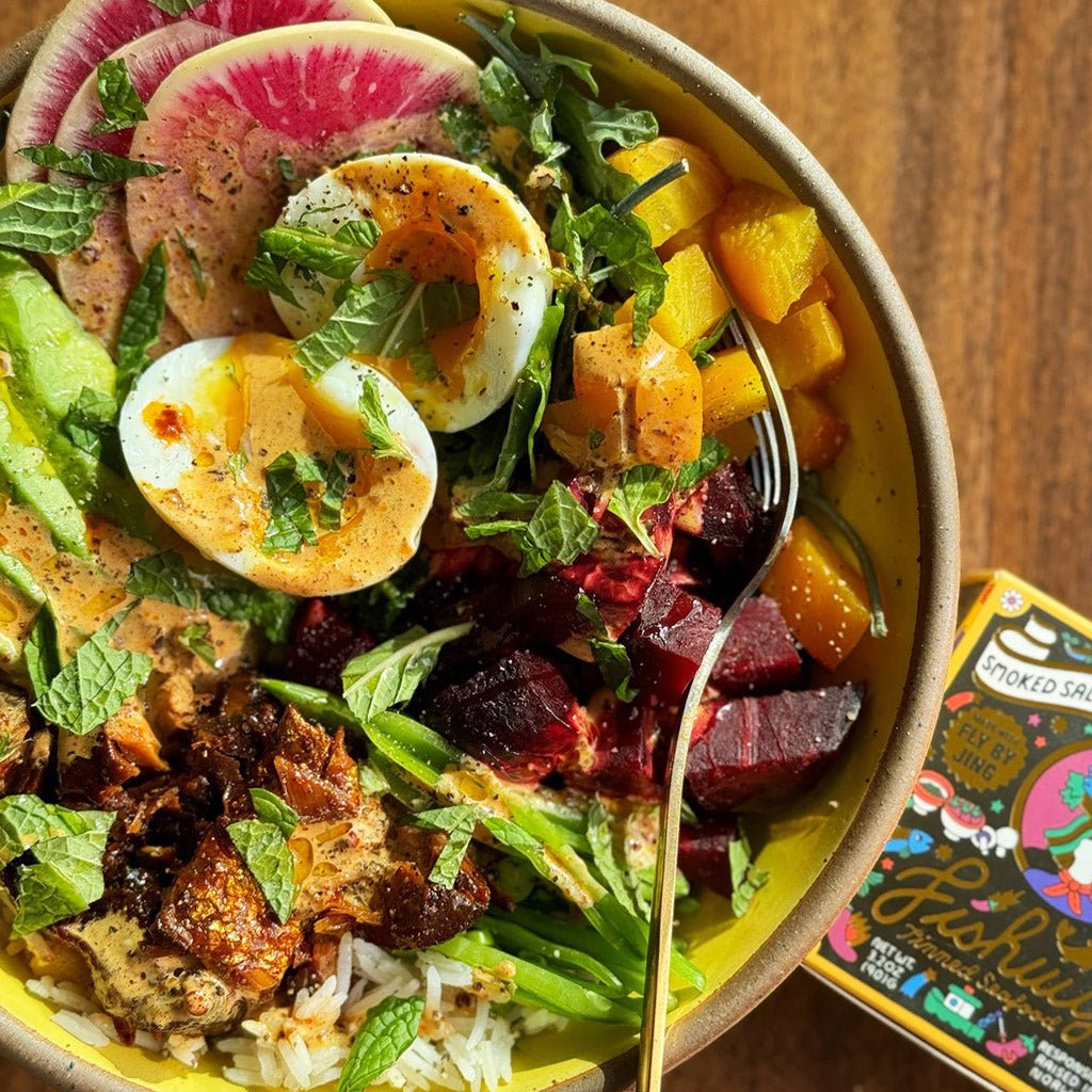 Smoked Salmon with Fly By Jing Sweet and Spicy Zhong Sauce Boston General Store