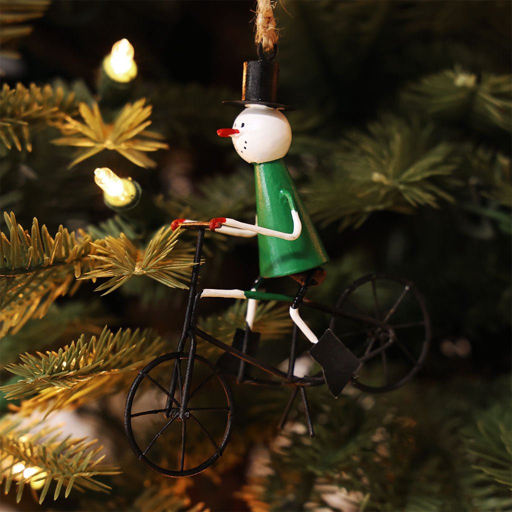 Snowman Tour de France Green Jersey Ornament Boston General Store