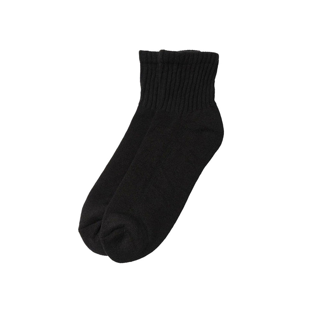 The Solids Quarter Crew Sock Washed Black   at Boston General Store