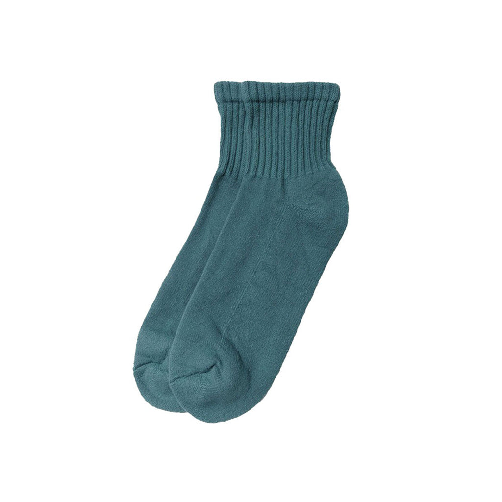 The Solids Quarter Crew Sock Spruce   at Boston General Store