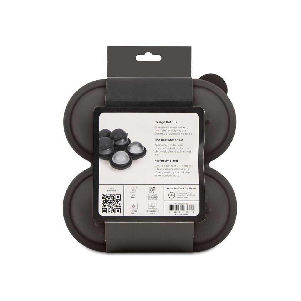 Back of sphere ice tray with more details including instructions