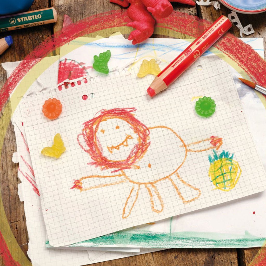 Stabilo Woody 3 - in - 1 Pencil Set of 6 with Sharpener Boston General Store