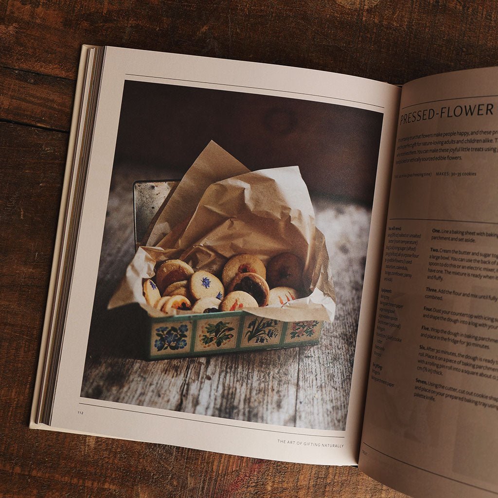 An interior page of "The Art of Gifting Naturally Book"
