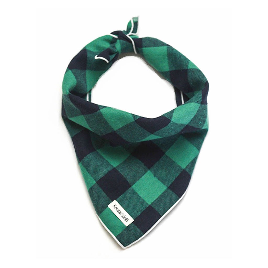 The Bingo Buffalo Flannel Dog Bandana - Green Boston General Store