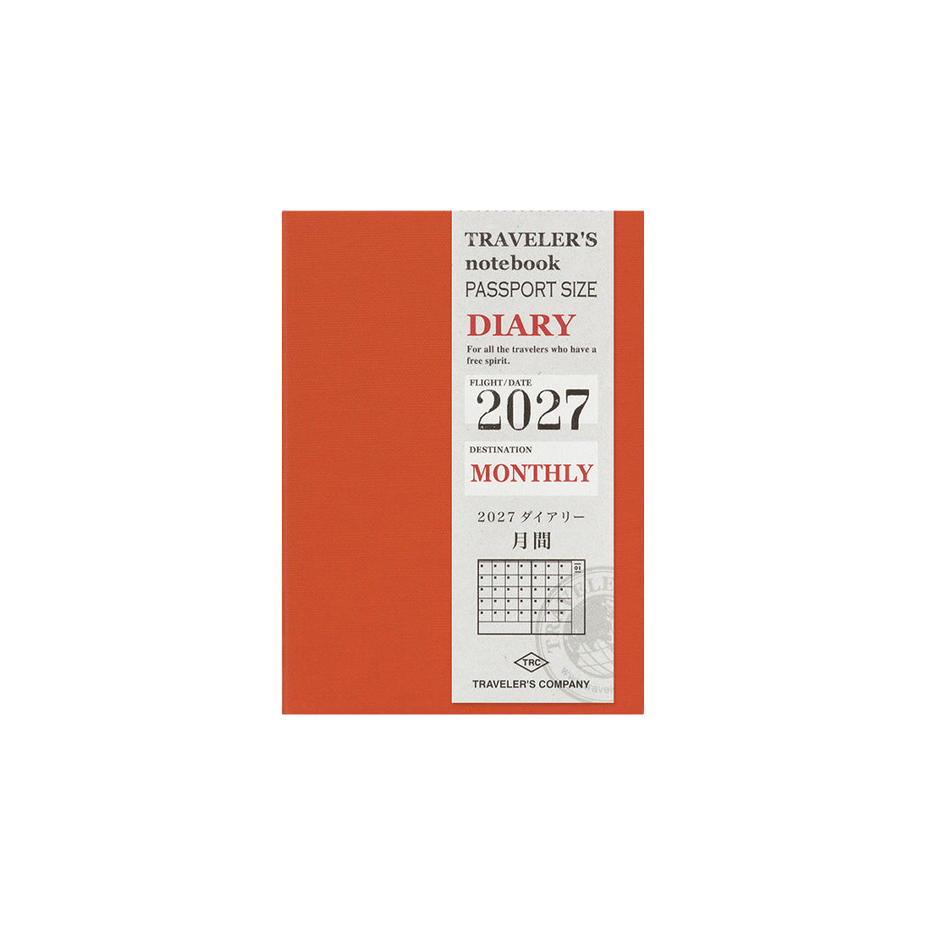 A Traveler's Passport Notebook monthly 2027 refill on white background