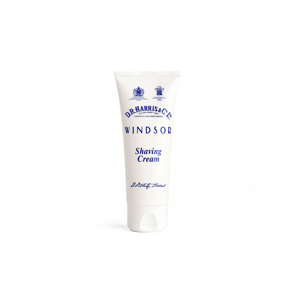 Dr. Harris Windsor Shaving Cream tube on a white background