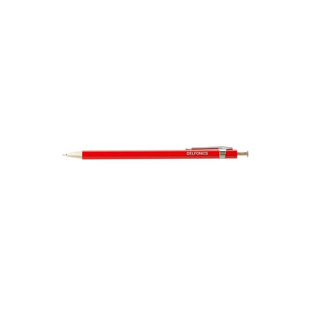 Red pen with 'Delfonics' branding on a white background