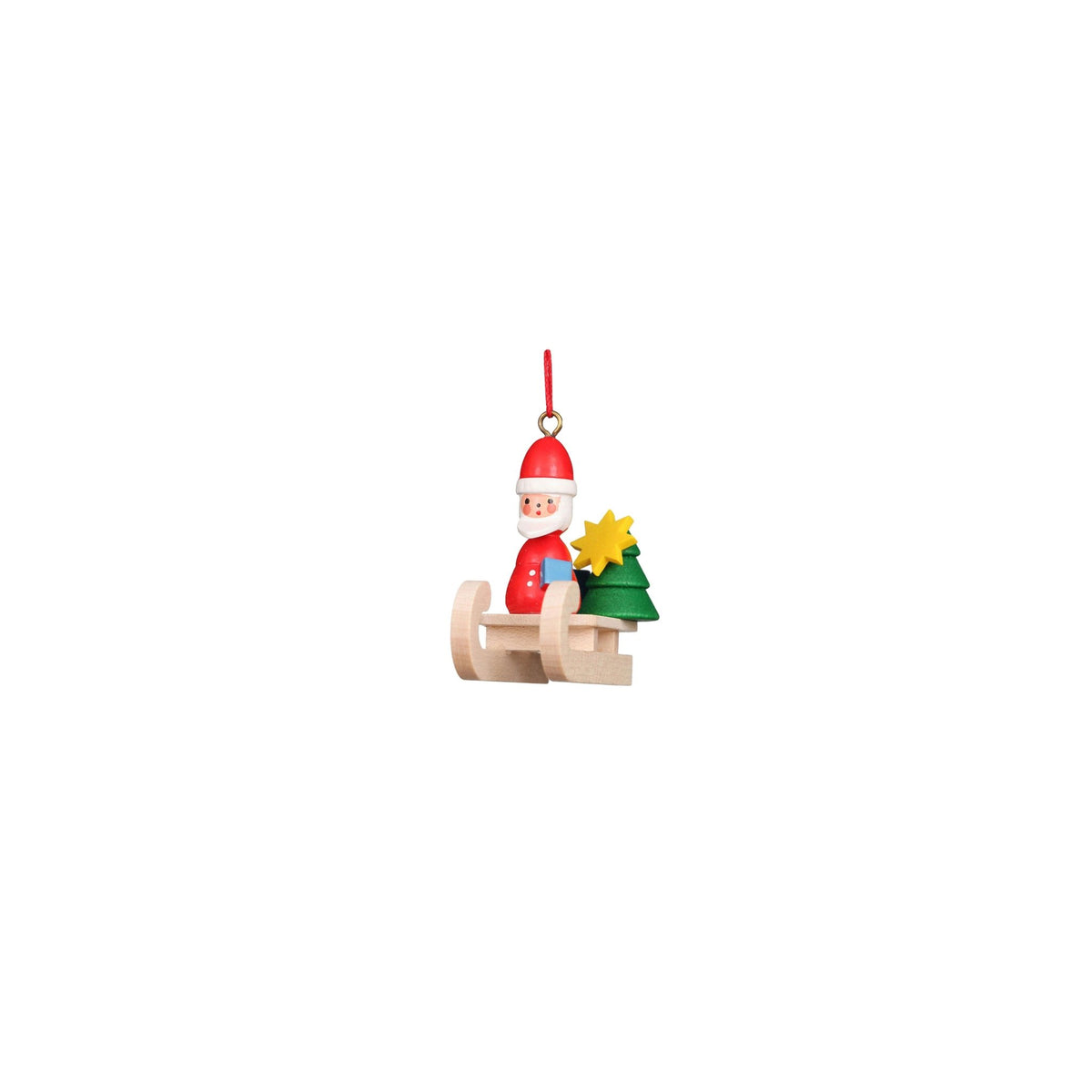 Wooden Santa on Sleigh Ornament Boston General Store