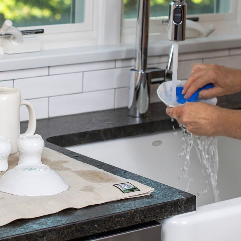 Wool Dish Drying Mat with Linen Sleeve Boston General Store