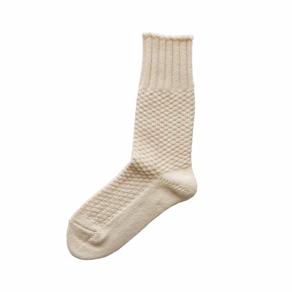 Wool Cotton Boot Socks Small Ivory  at Boston General Store
