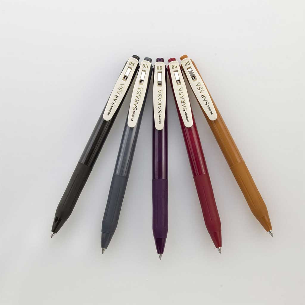 Zebra Sarasa Clip 0.5 Gel Pen, Vintage Colors - Set of 5 Boston General Store