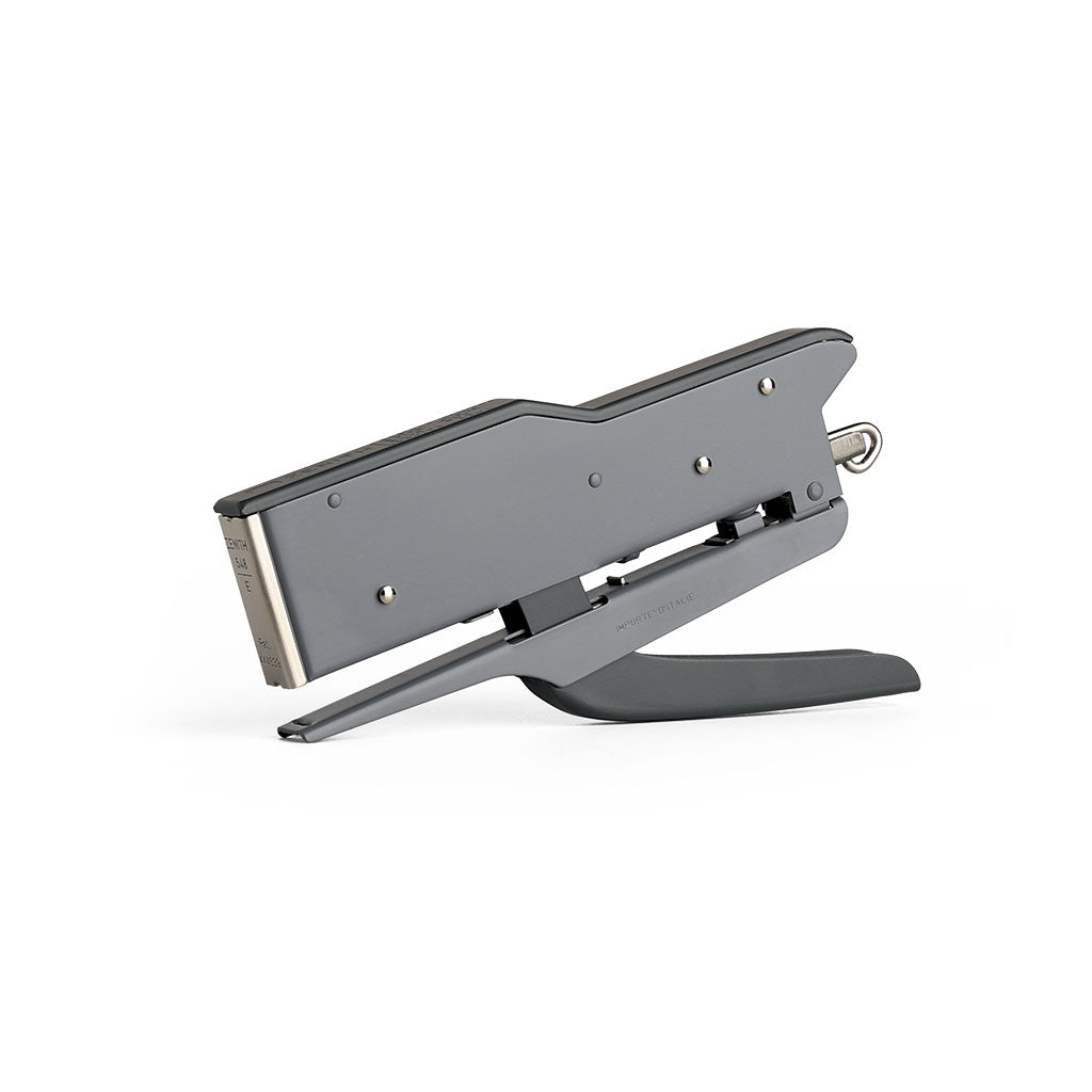 Handheld Zenith 548/E 2 stapler with a matte two toned dark grey body