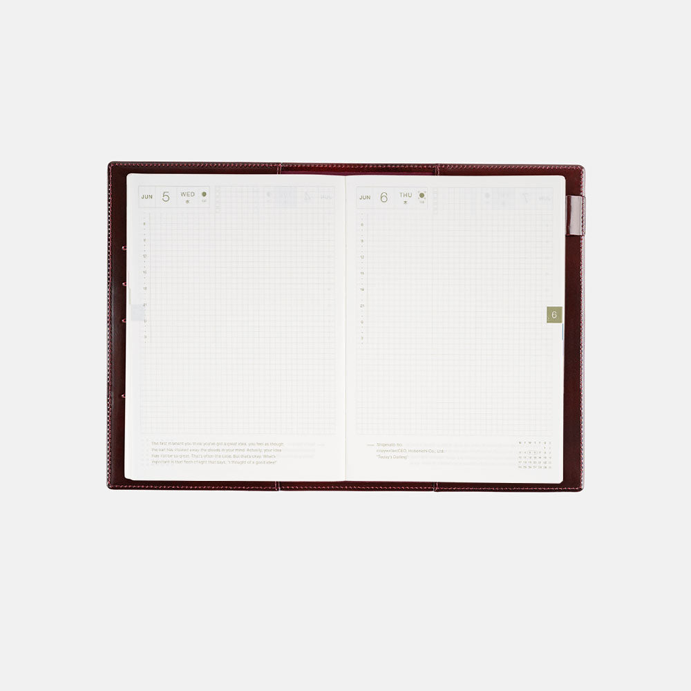 Hobonichi Techo Cover Cousin A5 - Leather: Taut Bordeaux    at Boston General Store
