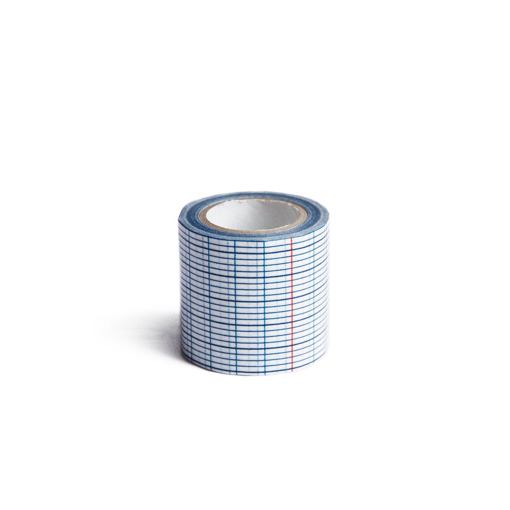 Grid Pattern Washi Tape 45mm, Indigo   at Boston General Store