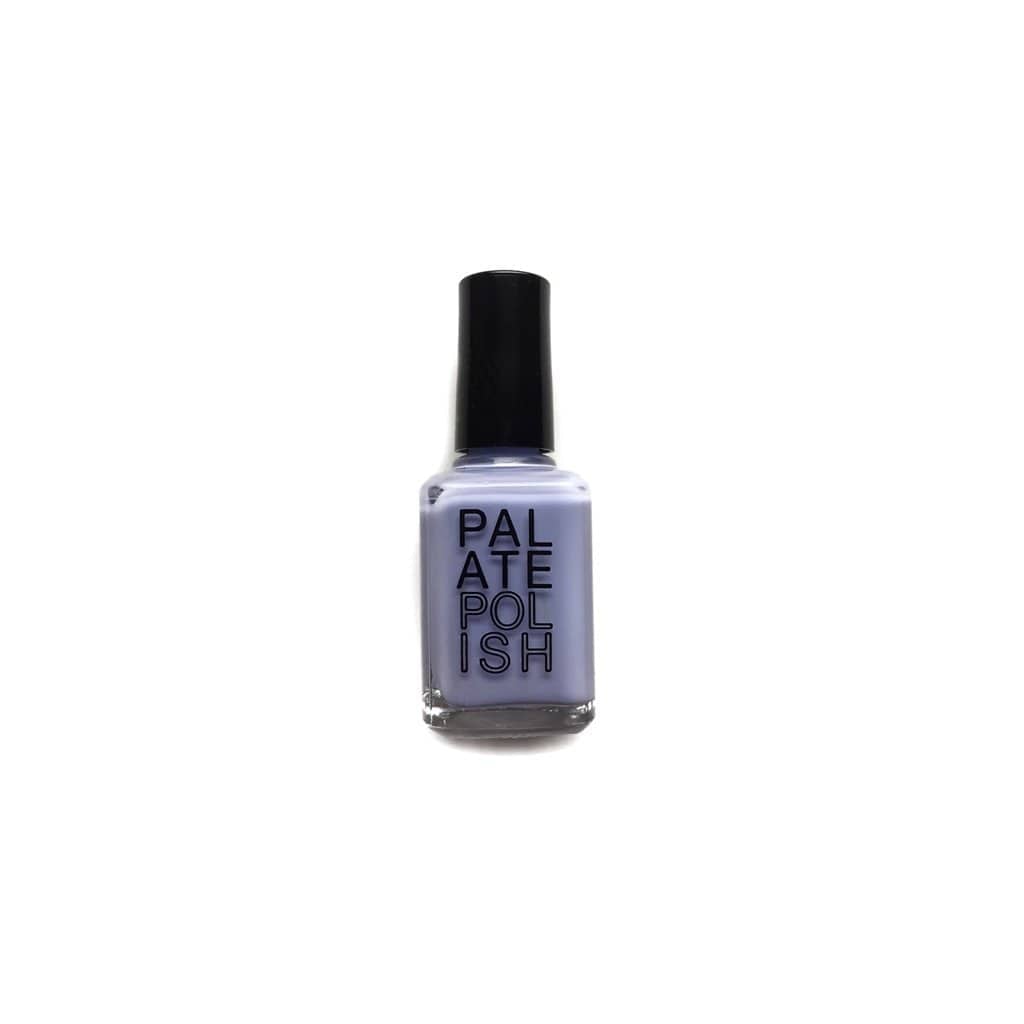 Bottle of light purple Lavender Macaron Palate Polish nail polish on white background