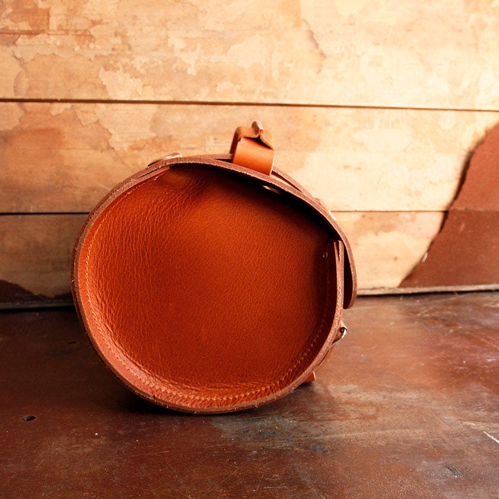 Round Leather Tool Bag    at Boston General Store