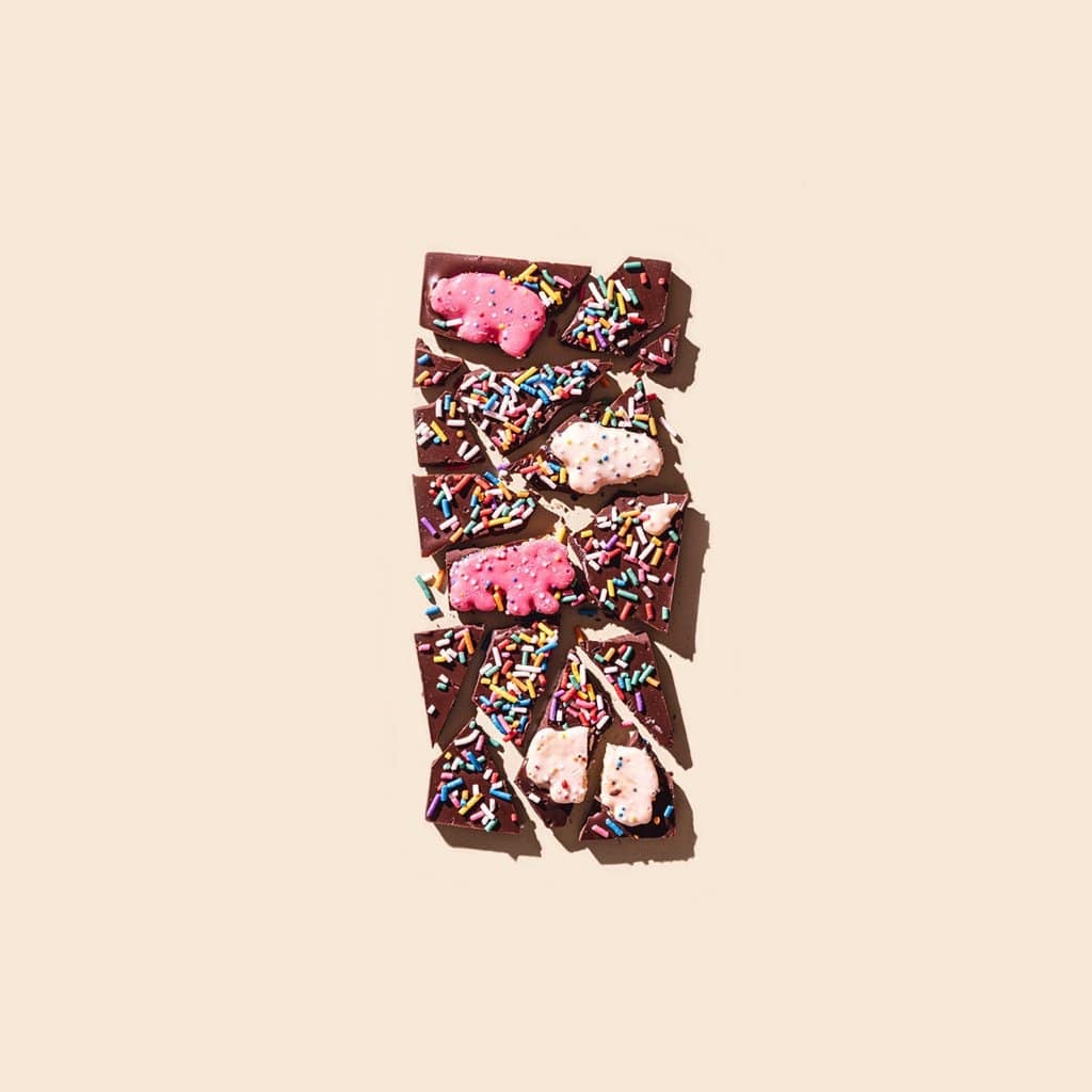 close up of Pink Elephants Chocolate Bar