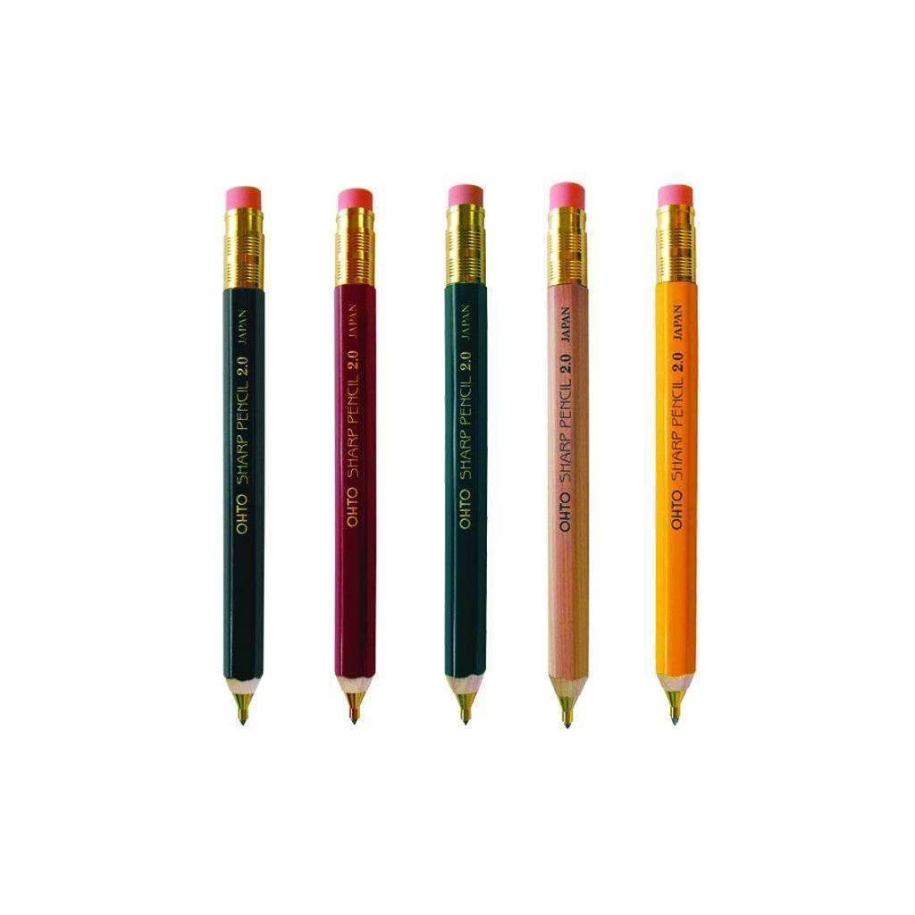 Refillable Mechanical Sharp Pencil 2.0 with Eraser Natural   at Boston General Store