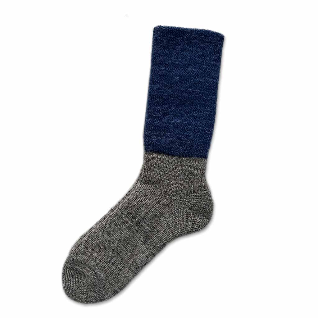 Mohair Wool Pile Socks Small Navy  at Boston General Store