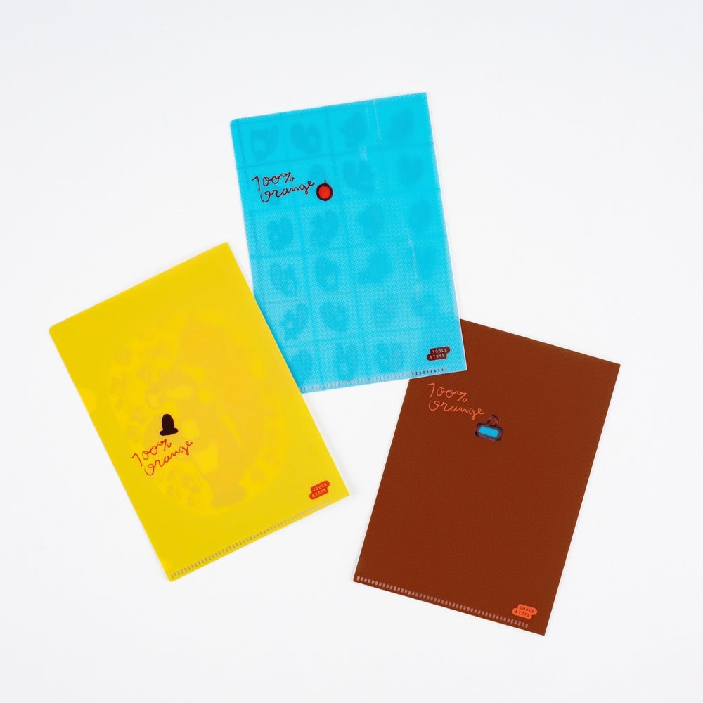 100%ORANGE: Hobonichi Folder Set of 3 for A6 Size (Squirrel’s Moving Day) Boston General Store