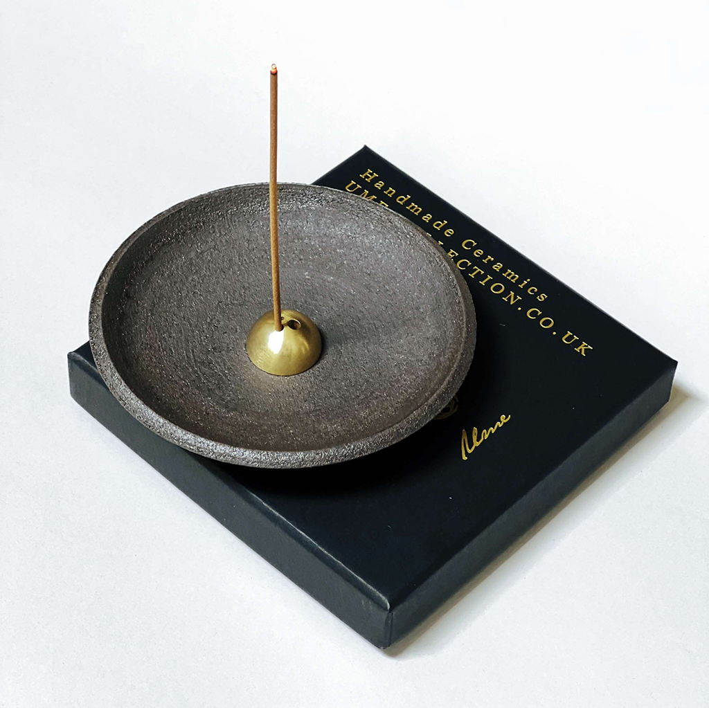 Smudging Dish with Brass Dome Incense Holder    at Boston General Store