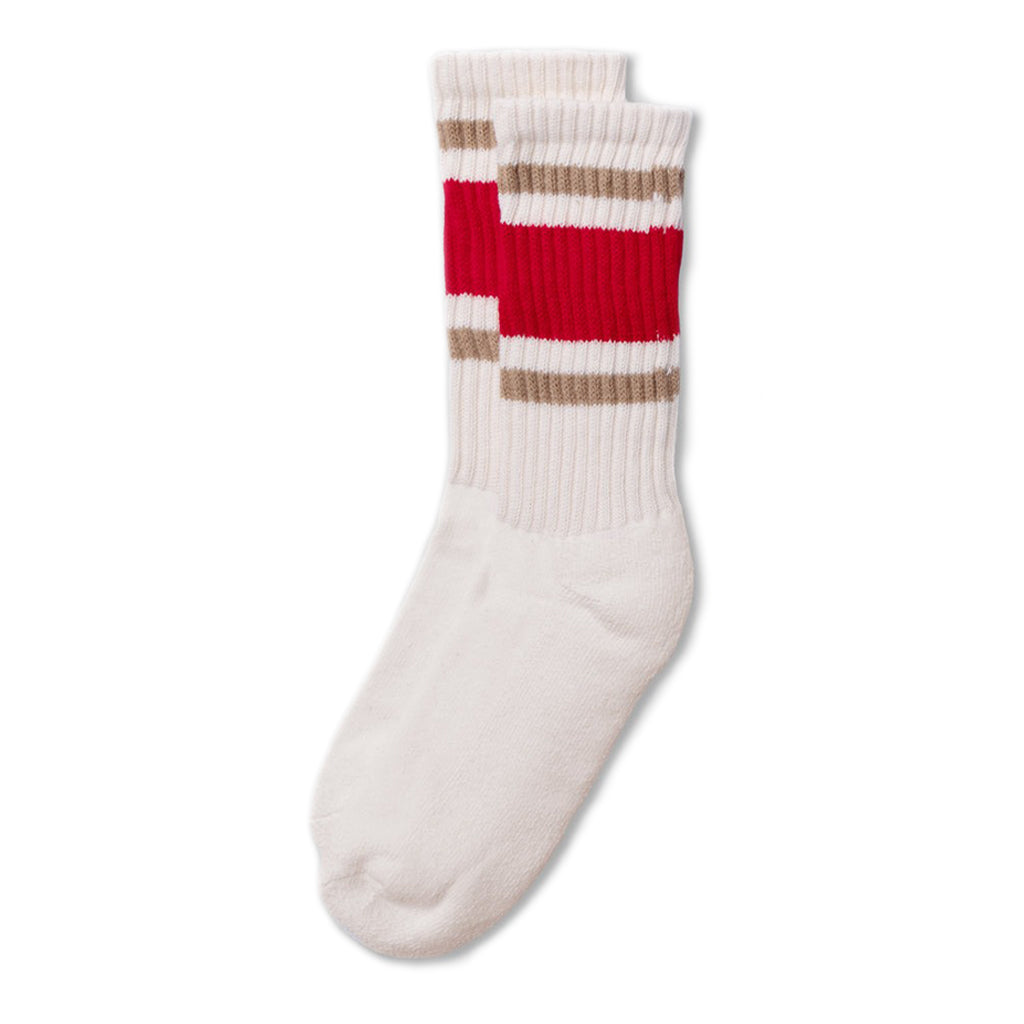 Retro Stripe Sock Red + Sandstone   at Boston General Store