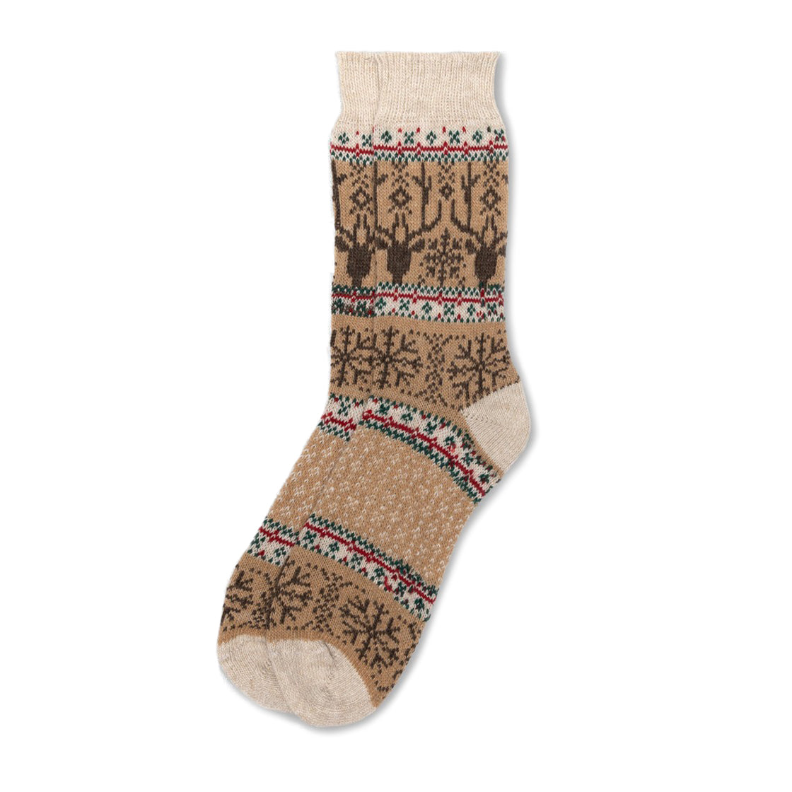 Men's Wool Fair Isle Socks Rustic   at Boston General Store