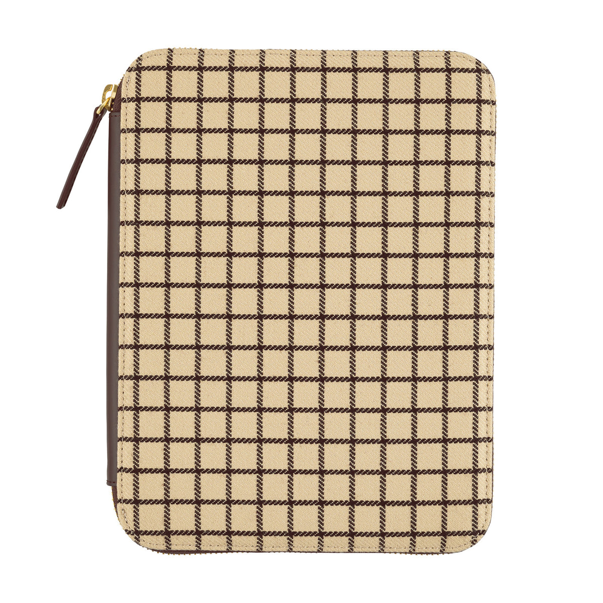 Hobonichi Techo Cover Cousin A5 -  Taut Zipped (Café au Lait Plaid)    at Boston General Store