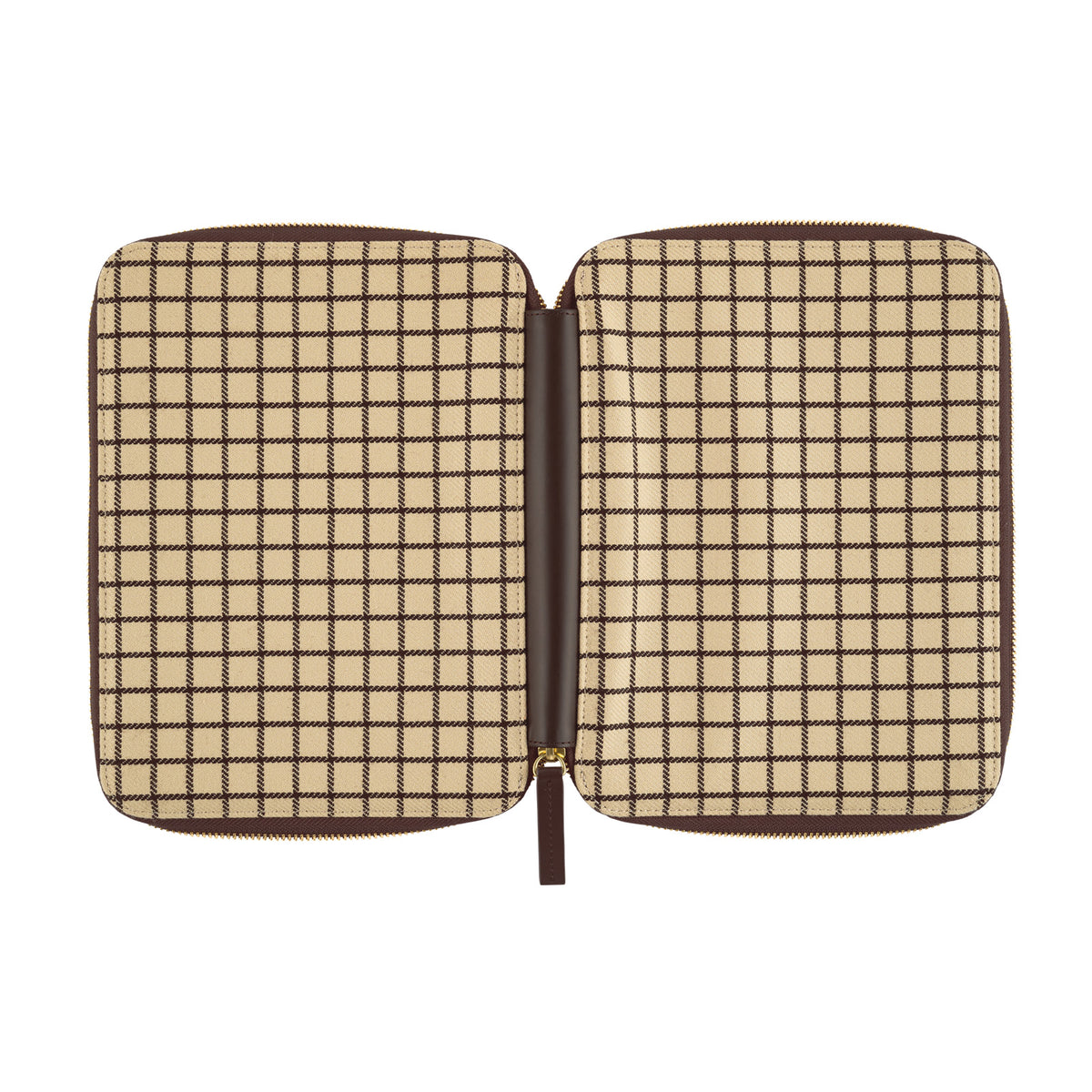 Hobonichi Techo Cover Cousin A5 -  Taut Zipped (Café au Lait Plaid)    at Boston General Store