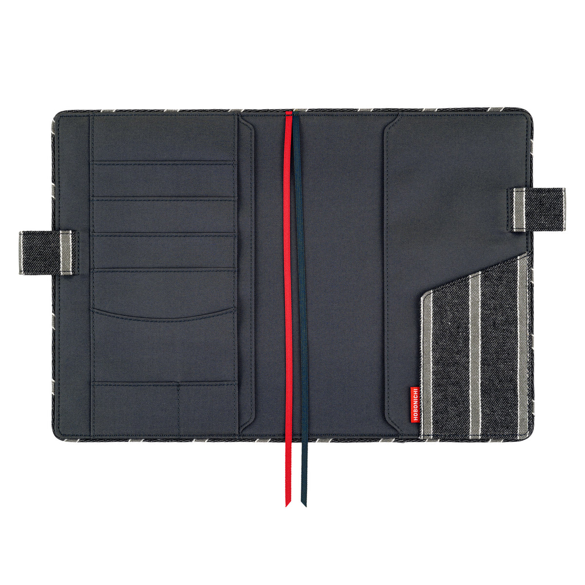Hobonichi Techo Cover Cousin A5 -  Lined Fabric: Twill (Navy x Gray)    at Boston General Store