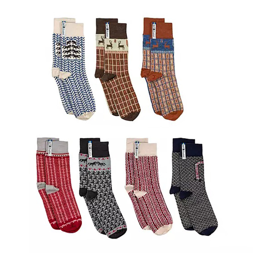 Christmas Merino Socks, 7 pack    at Boston General Store