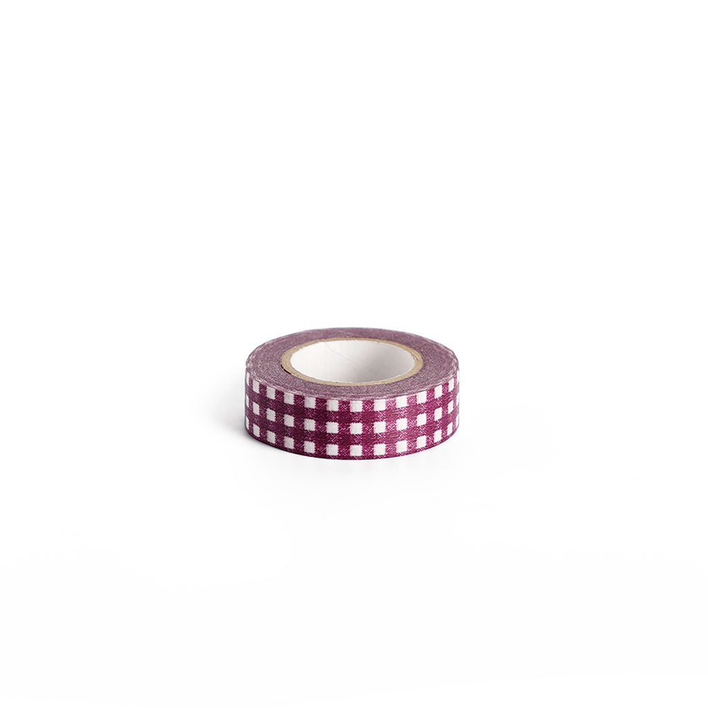Gingham Plum 15mm Washi Tape at Boston General Store