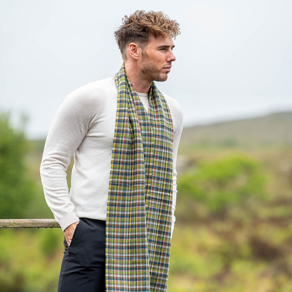 Glen Mini Check Lambswool Scarf    at Boston General Store