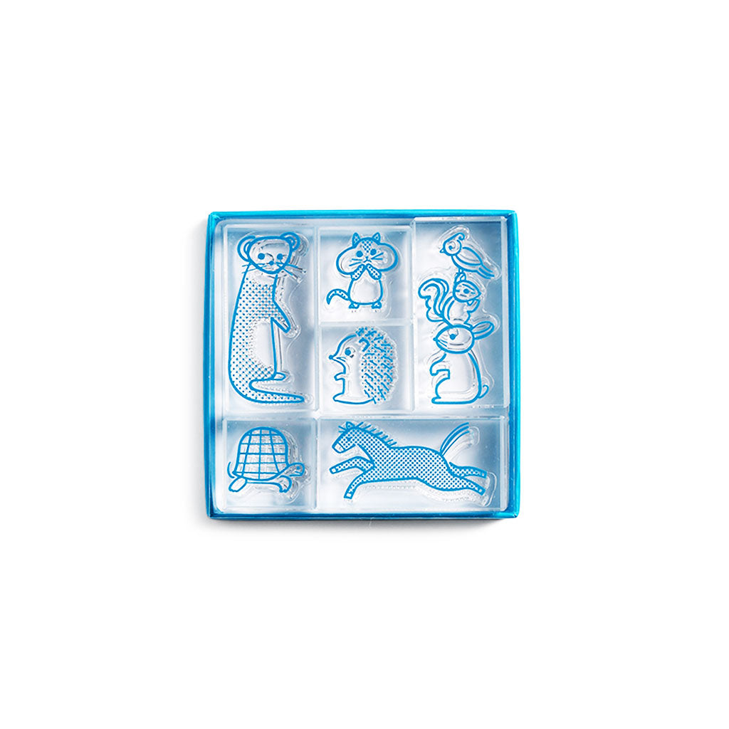 Hitotoki Kori Jirushi Clear Stamp Set, Set of 6 Animal at Boston General Store